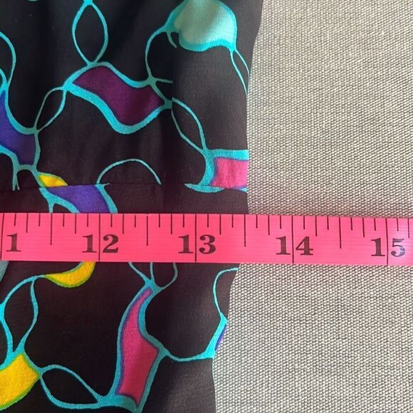 Staud Josephine Black Colorful Logo Print Side Zip Sweetheart Neck Top Blouse 4 - Picture 12 of 15